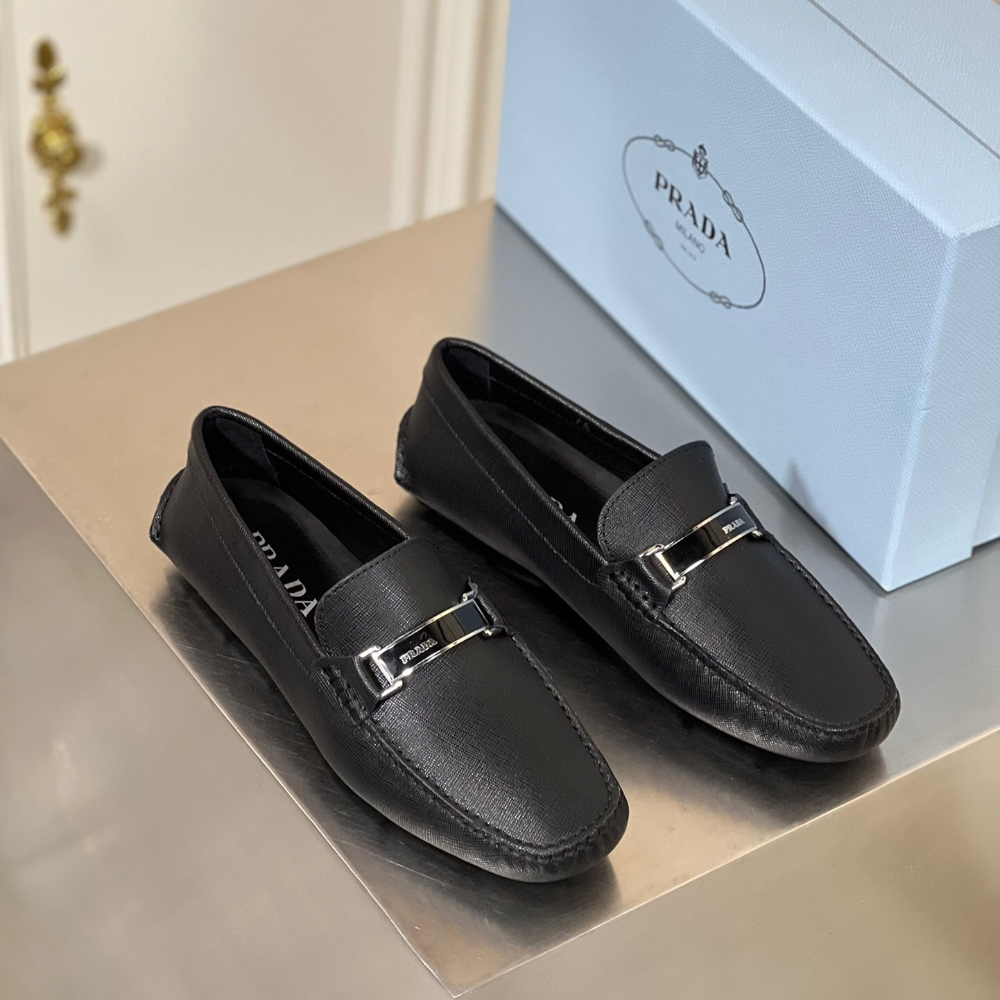 Prada Saffiano Leather Driver Loafers Size 39-45   5-Style