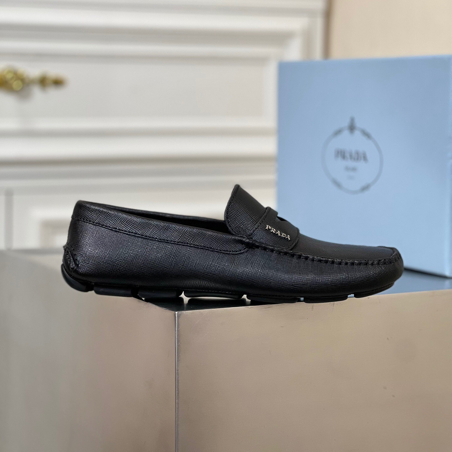 Prada Saffiano Leather Driver Loafers Size 39-45   5-Style