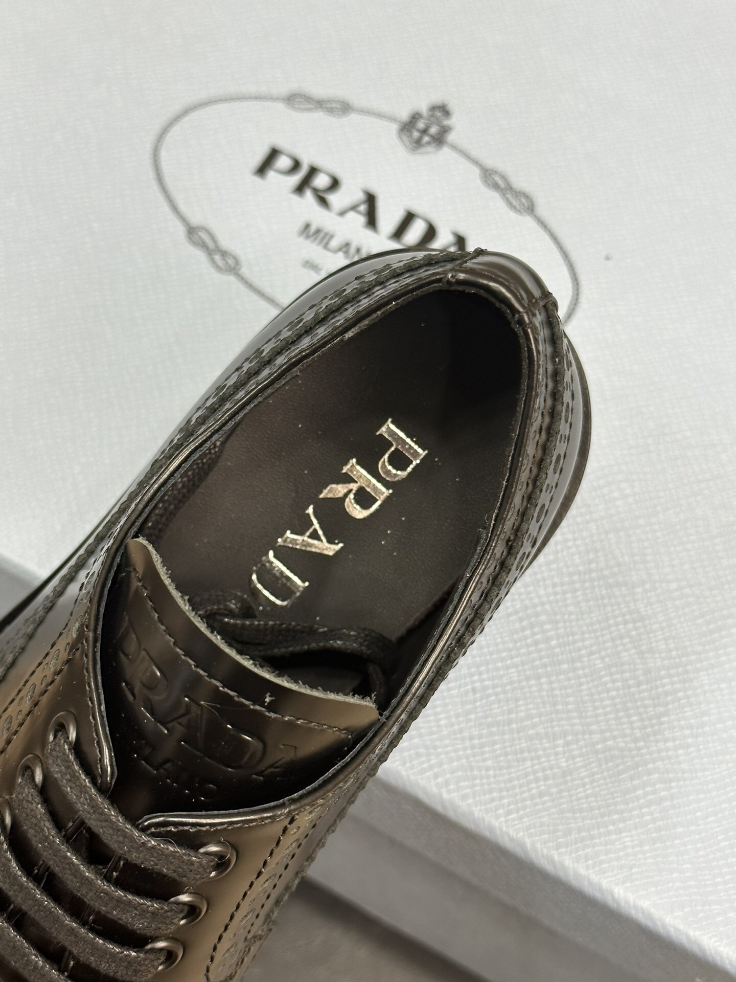 Prada Brushed leather derby Shoes Size 36-41