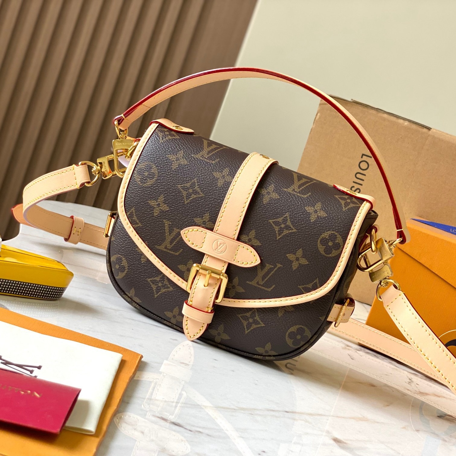 Louis Vuitton M46740 Saumur BB Women Shoulder Bags Size 20*15*7.5cm