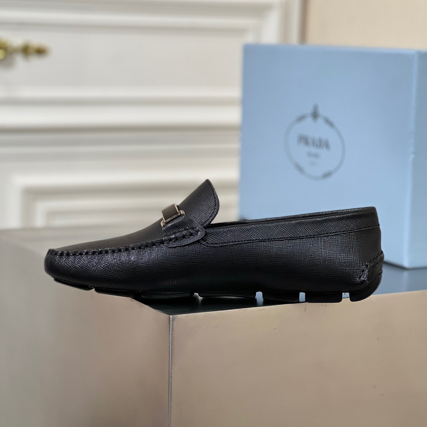 Prada Saffiano Leather Driver Loafers Size 39-45   5-Style