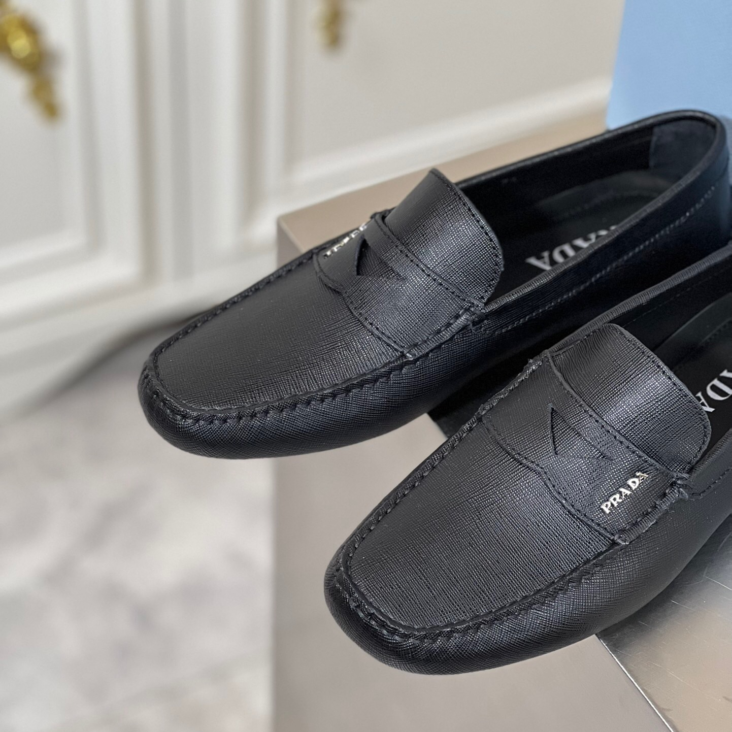 Prada Saffiano Leather Driver Loafers Size 39-45   5-Style