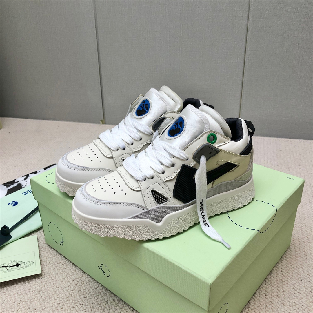 OFF White Midtop Sponge Sneaker Size 36-45   6-Color