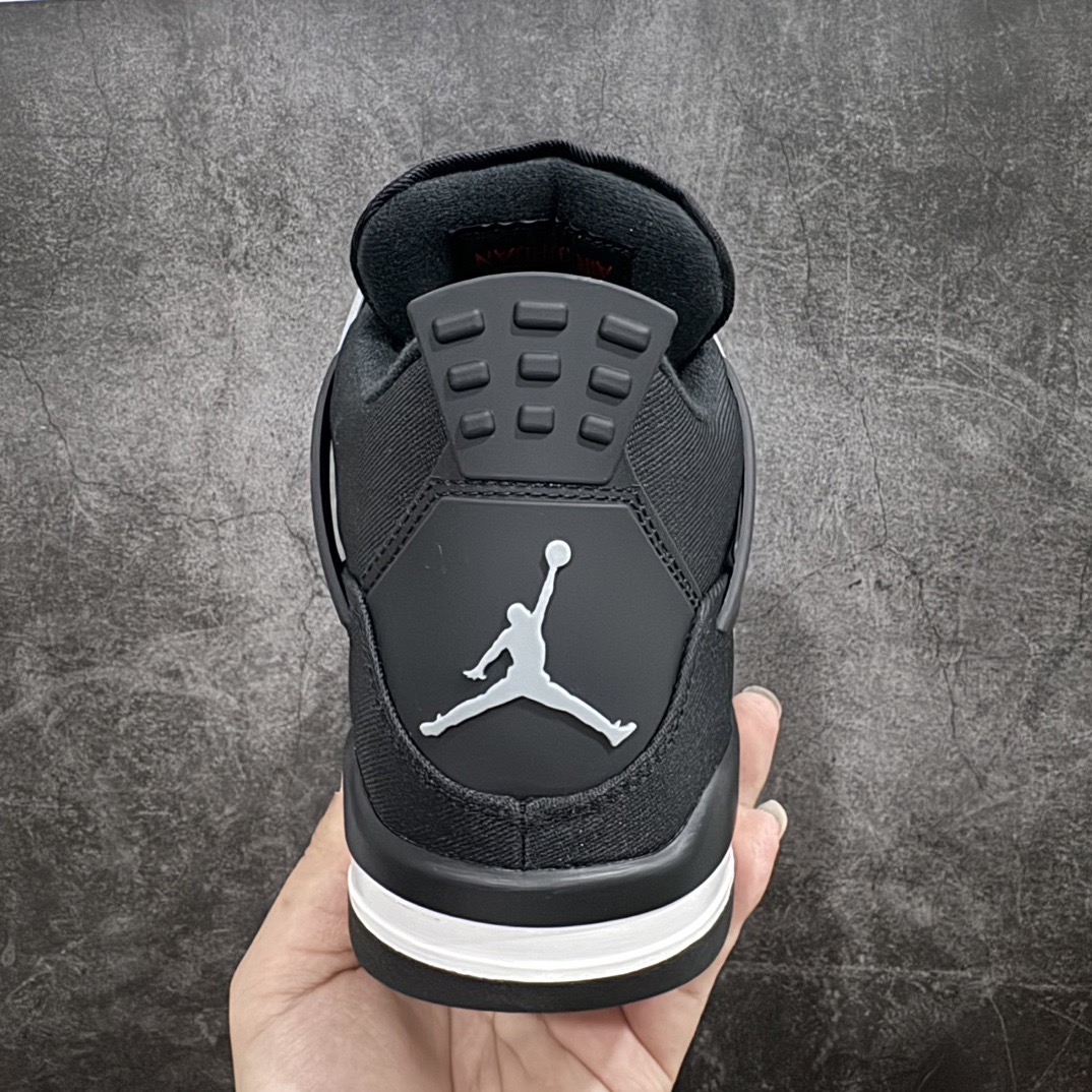 Nike Air Jordan 4 Retro Black Canvas Sneakers Shoes Gr. 36-46