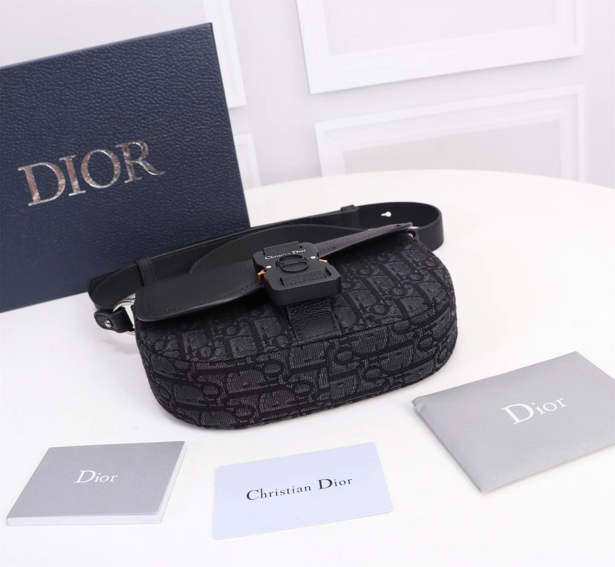 Dior Oblique Men Shoulder Bags Size 19.5*13*4.3cm