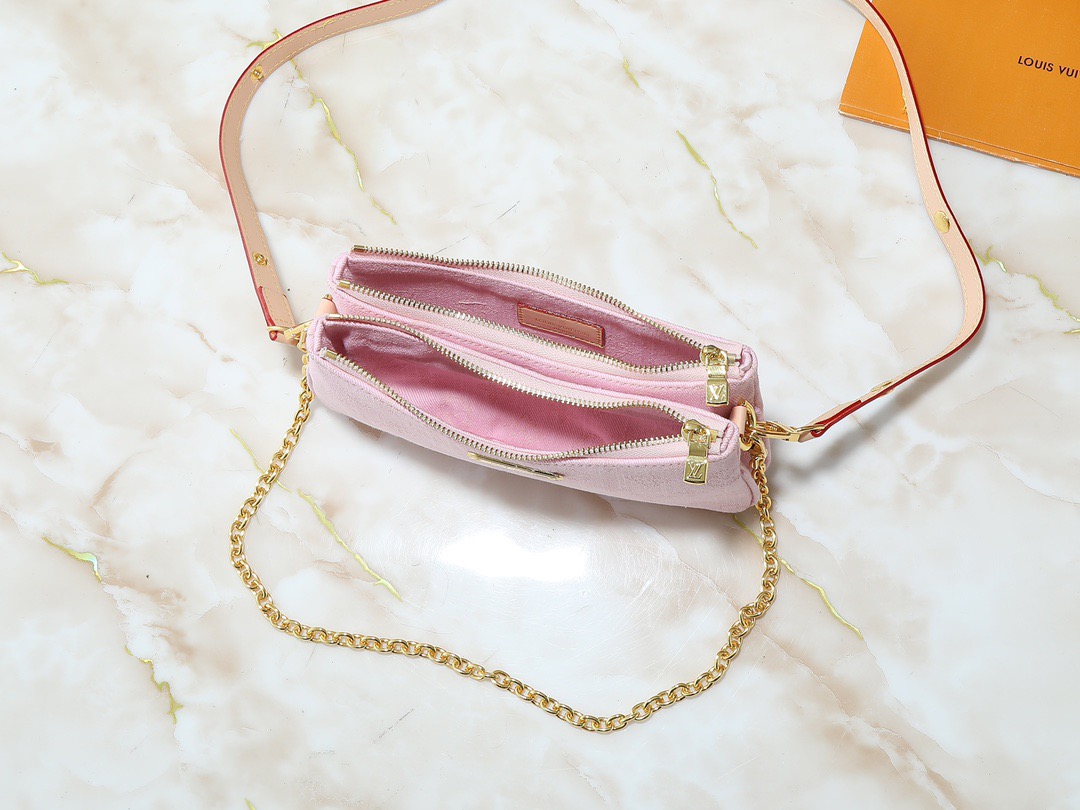 Louis Vuitton M14159 Liv Pochette Denim Cowboy Shoulder Bag Size 24.5*13.5*6.5cm