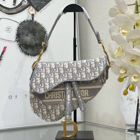 Dior Saddle Oblique Women Shoulder Bags Size 25.5*20*6.5cm
