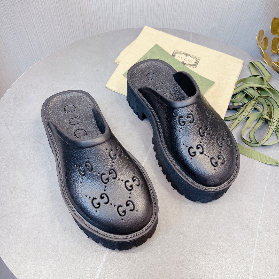 Gucci Slip on Sandal Slippers Size 36-45 Black/White