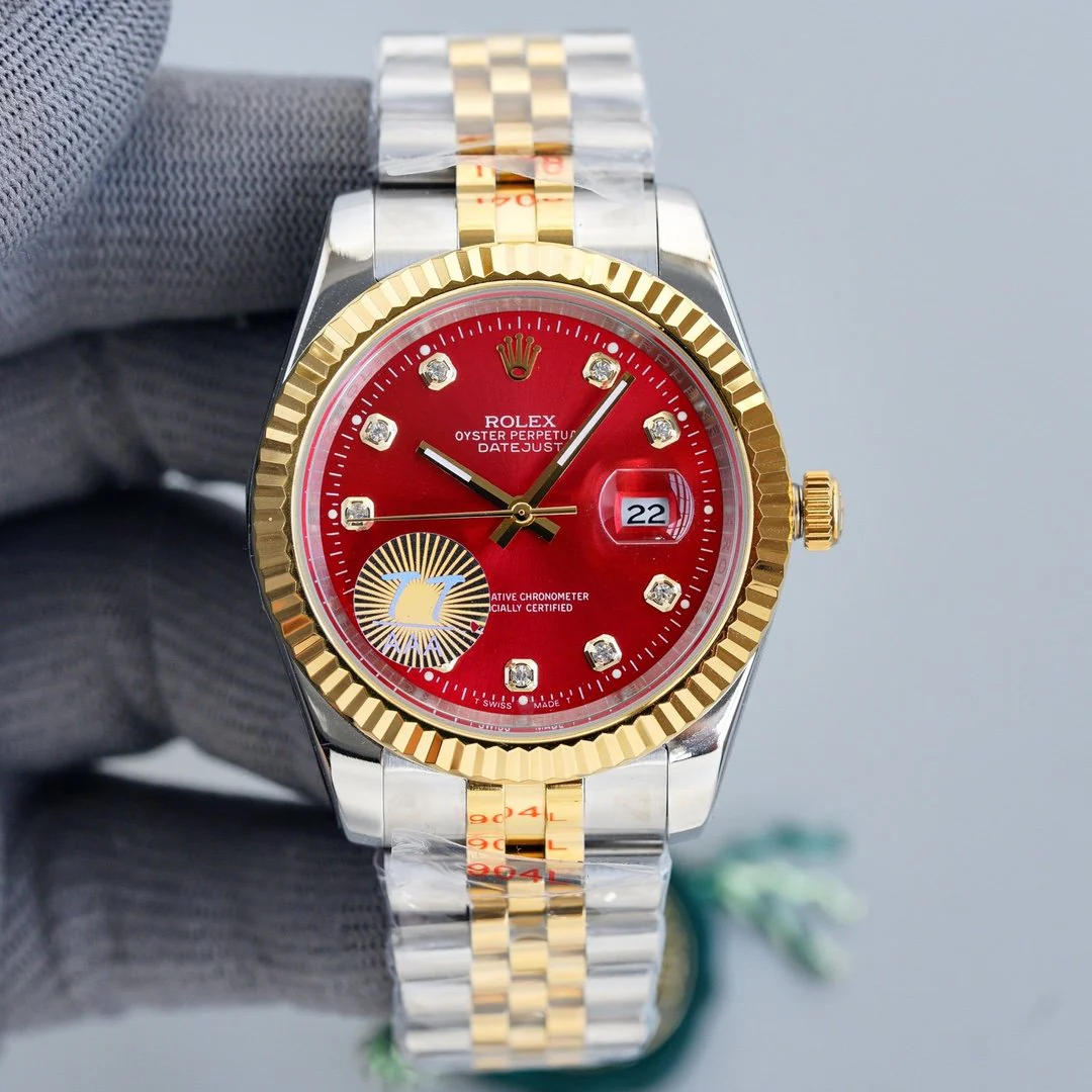 DATEJUST 41MM TWO-TONE RED DIAL JUBILEE BRACELET