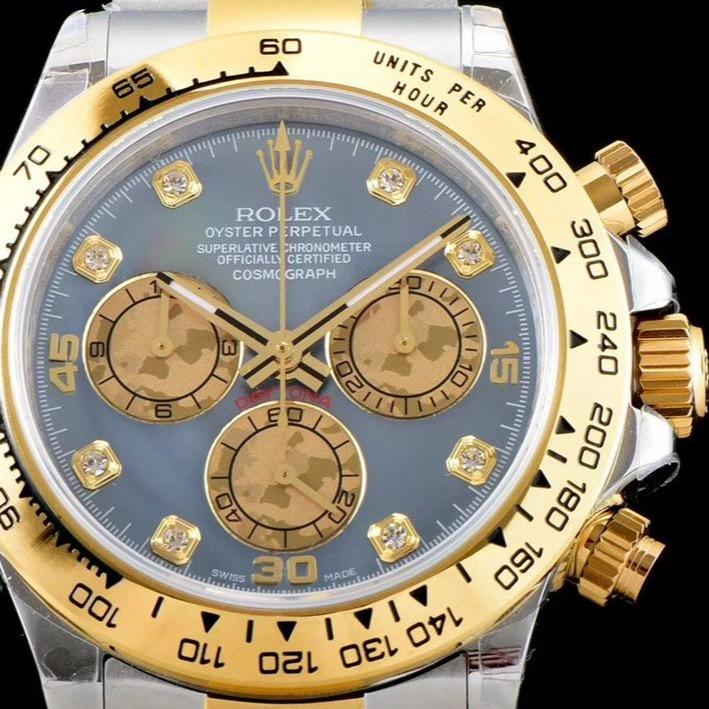 DAYTONA GOLD STEEL CUSTOM MOP DIAL DIAMOND NUMERALS