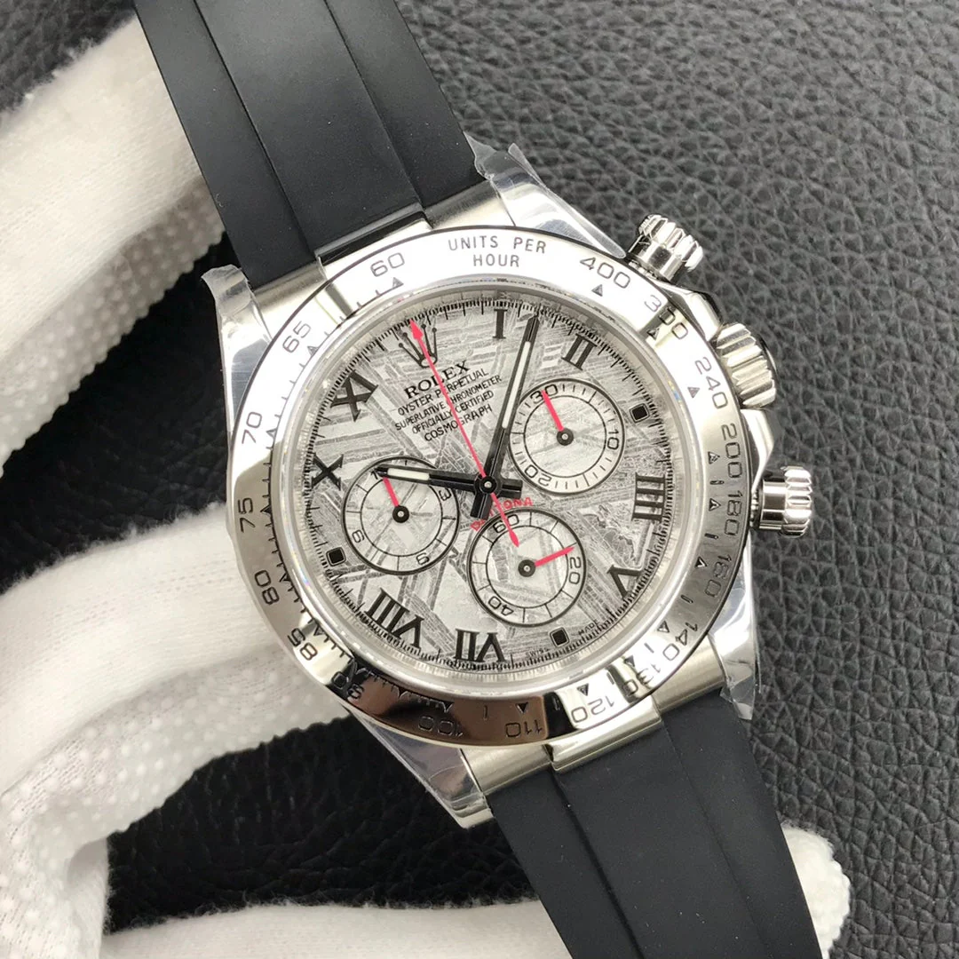 DAYTONA 40MM METEORITE ROMAN DIAL 116509 RUBBER STRAP