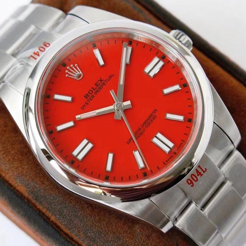 OYSTER PERPETUAL 41 STAINLESS STEEL RED DIAL