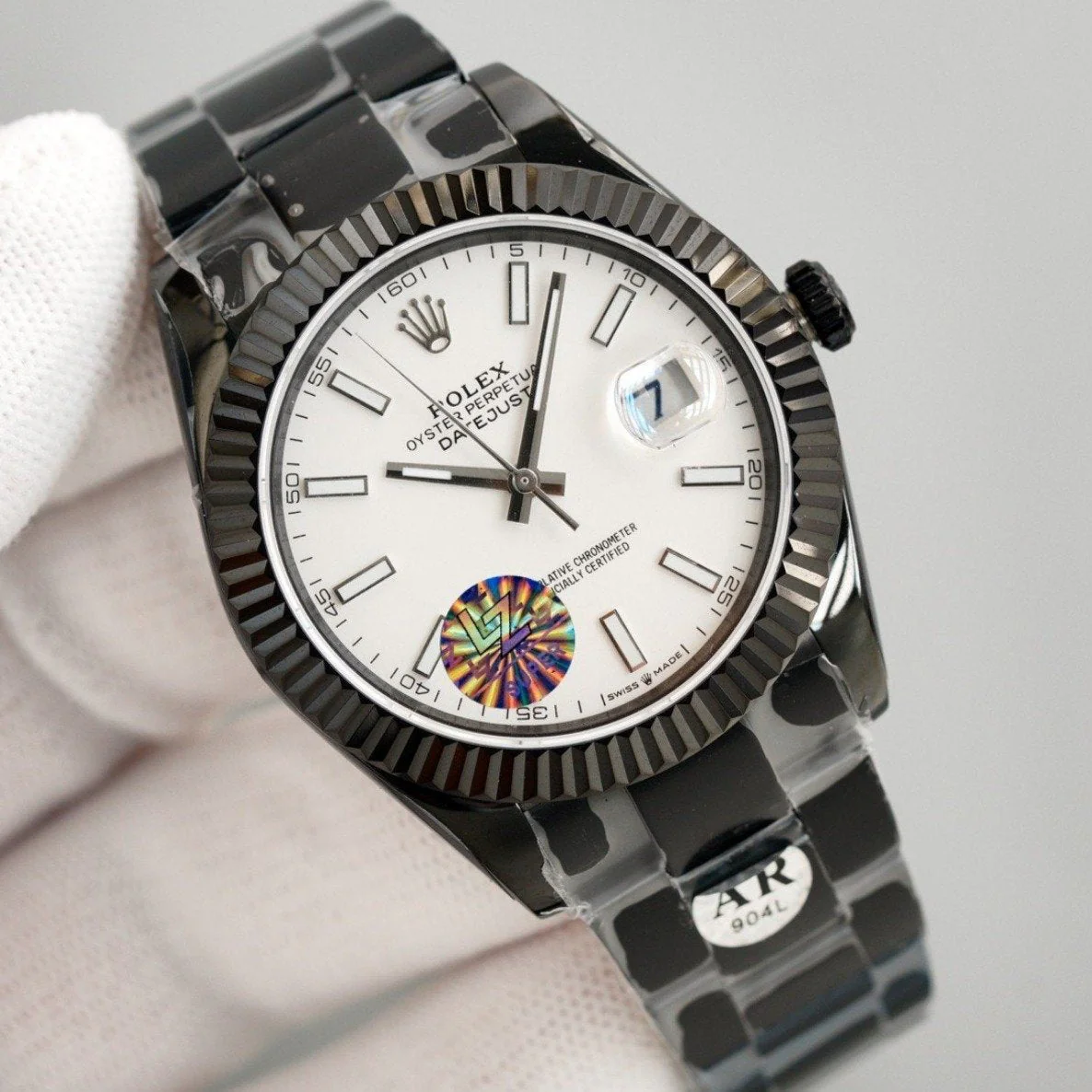 DATEJUST 41MM CUSTOM BLACK PVD WHITE DIAL