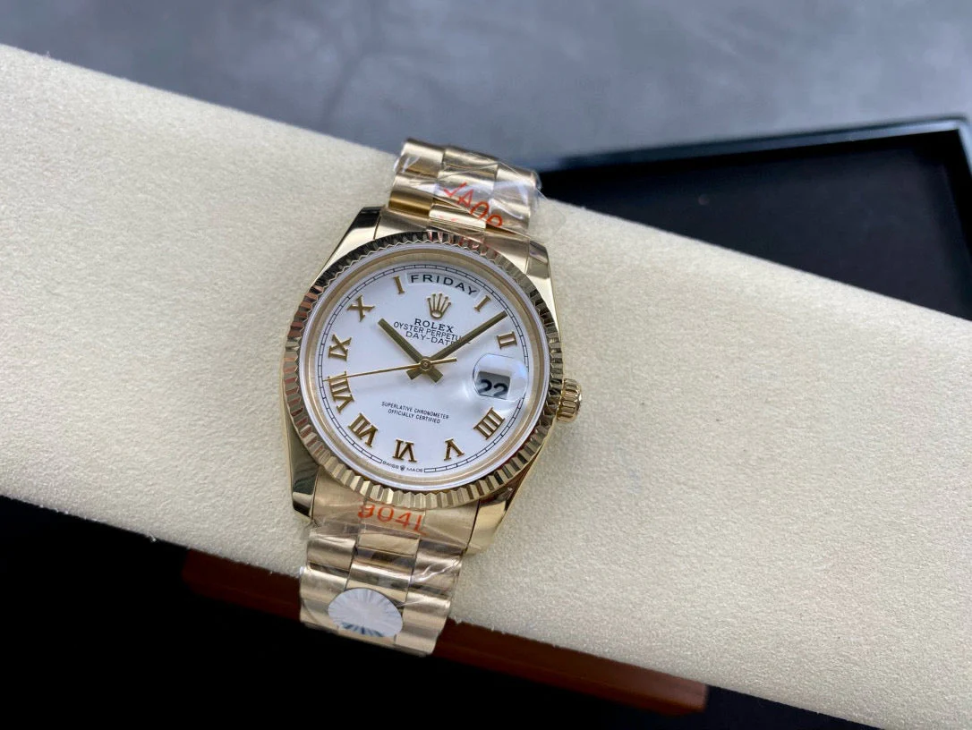 DAY-DATE 36MM GOLD CASE WHITE DIAL