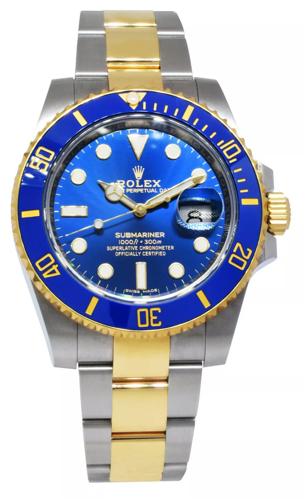 Rolex Submariner Date  Blue Dial Gold and Steel