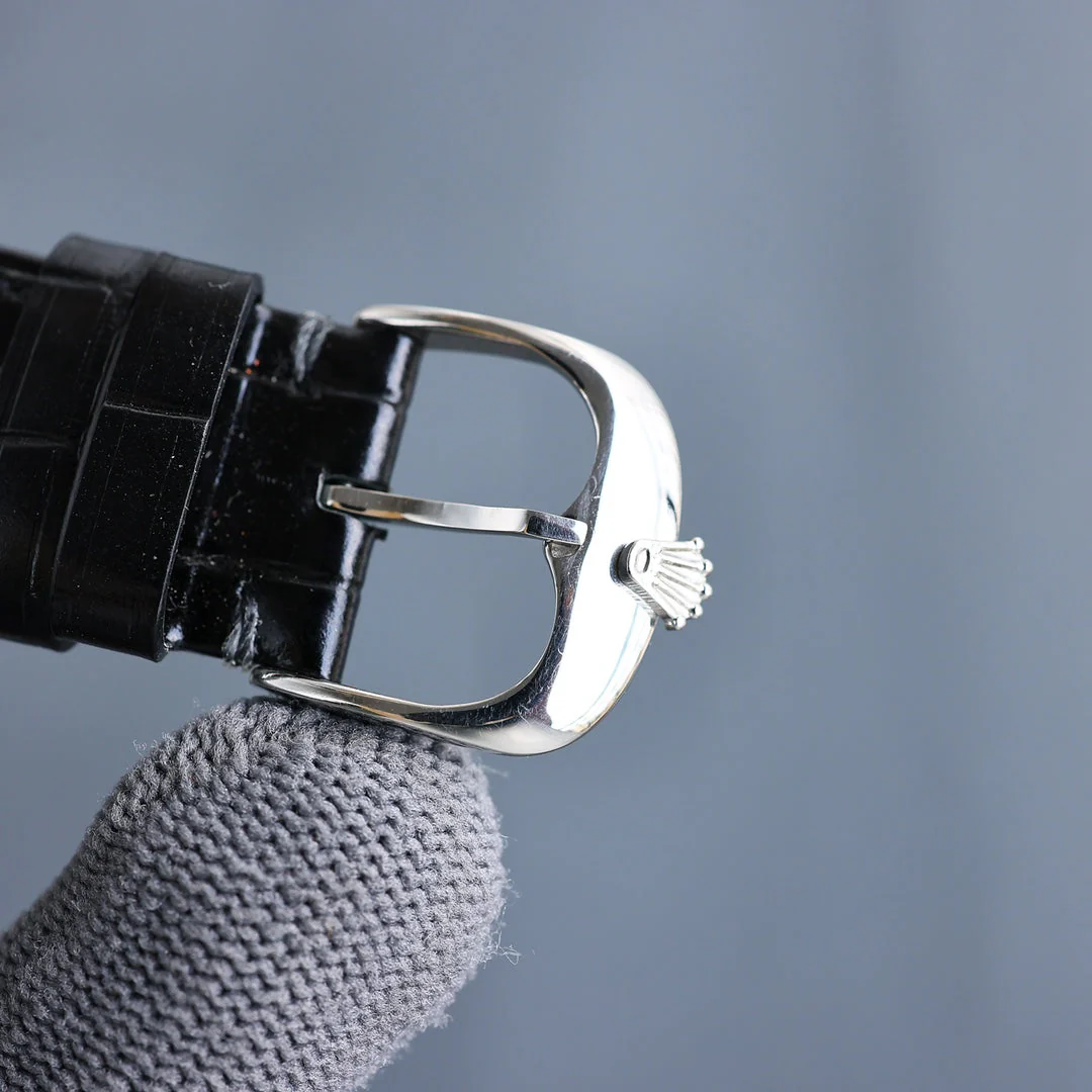 Rolex 25 Datejust 40mm Black White Calfskin Belt