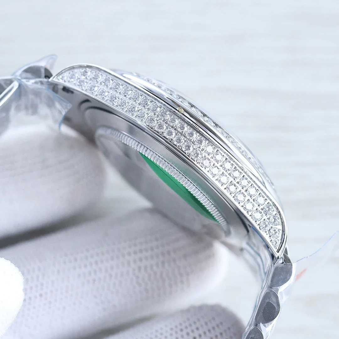 DAY-DATE 41 SILVER CUSTOM ALL DIAMOND