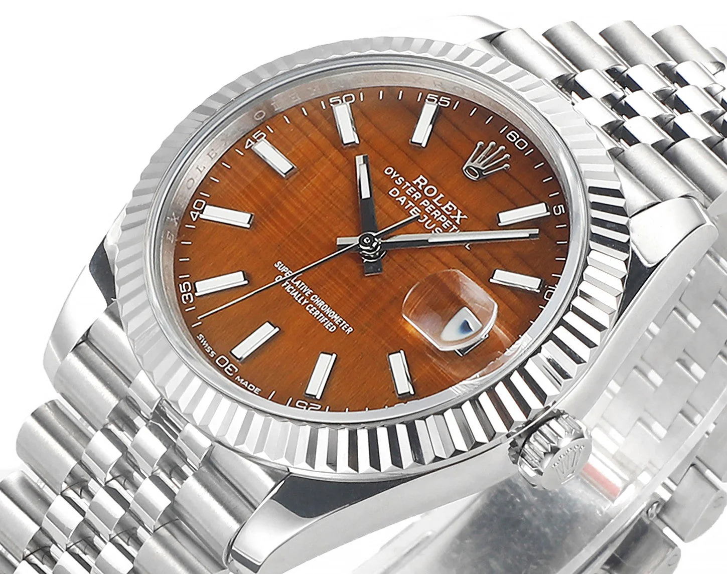 DATEJUST 41MM CUSTOM STEEL CASE TIGER EYE DIAL