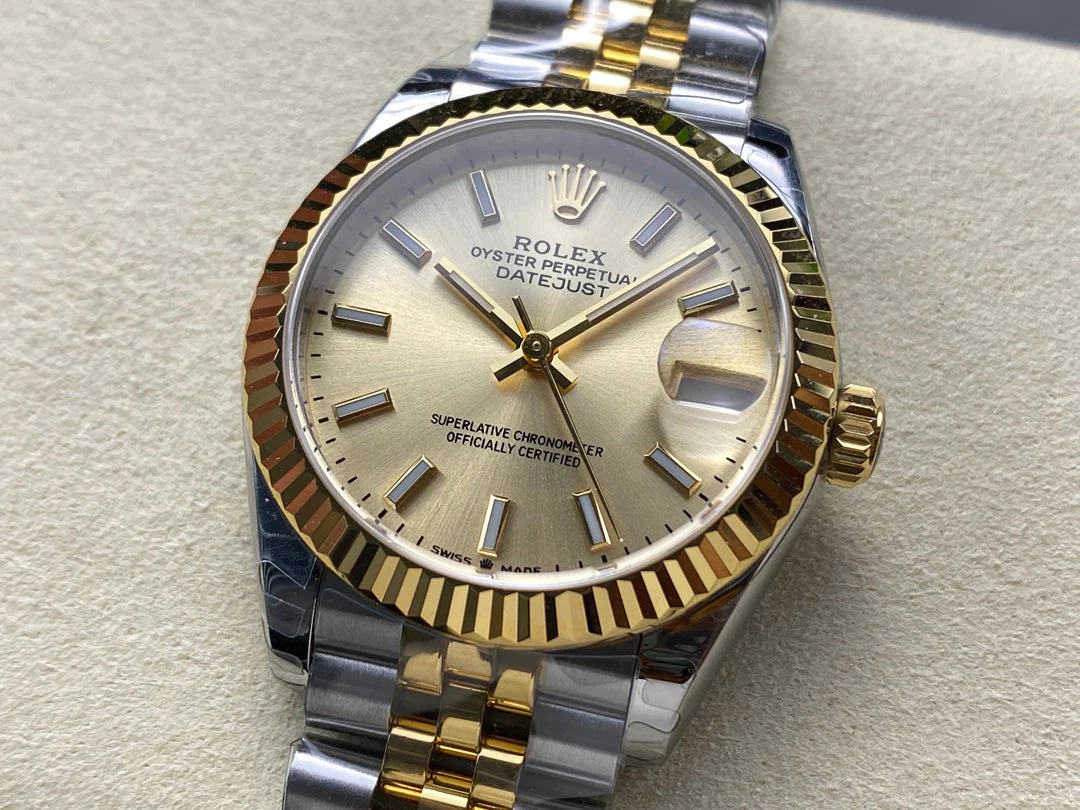 Datejust 31mm Yellow Gold Steel Champagne Dial