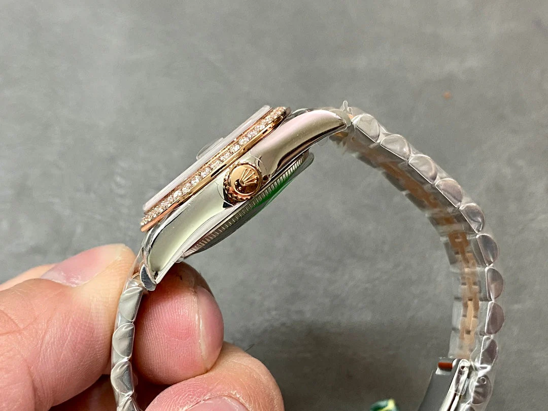 DATEJUST 31MM PINK GOLD STEEL CHOCOLATE DIAL