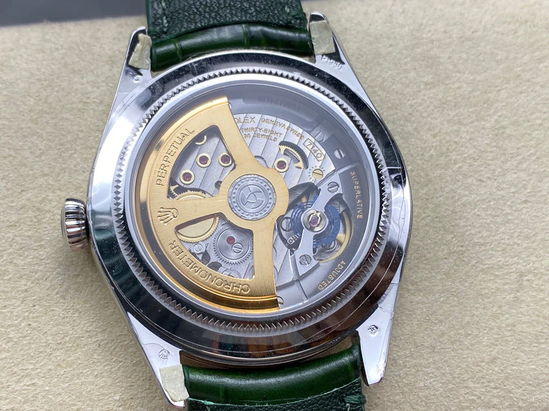 Rolex Perpetual 39mm Silver Green Dial