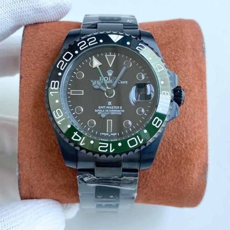 GMT-MASTER II CUSTOM BLACK CASE GREEN BLACK BEZEL