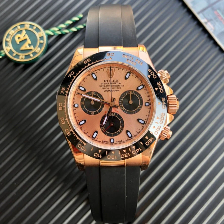 DAYTONA 40MM COPPER DIAL BLACK RUBBER STRAP