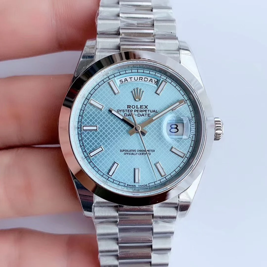 DAY-DATE 41MM STAINLESS STEEL ICE BLUE DIAL