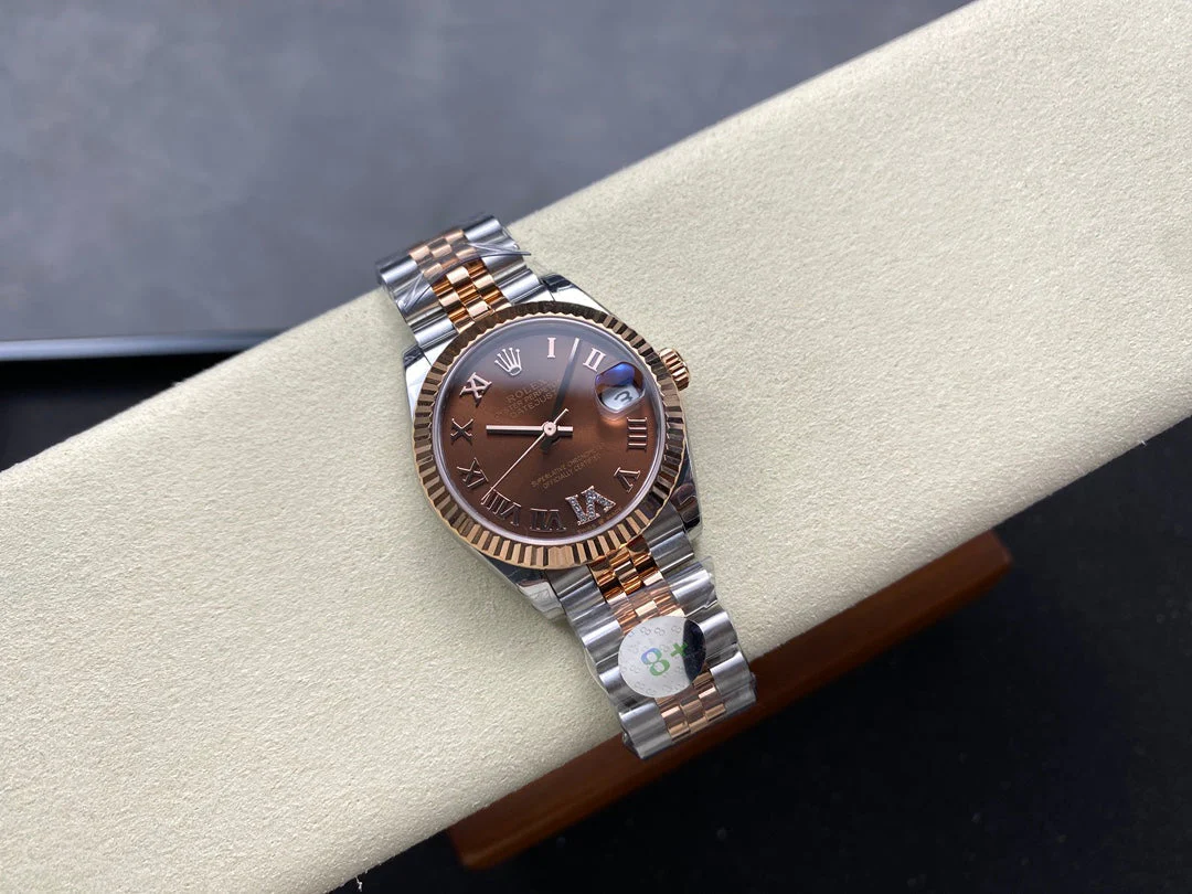 Datejust 31mm Pink Gold Steel Chocolate Dial