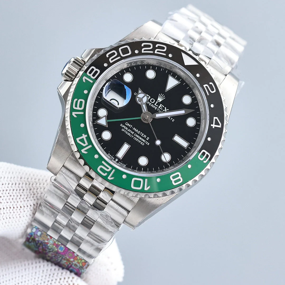GMT-MASTER II CUSTOM GREEN BLACK BEZEL JUBILEE BRACELET