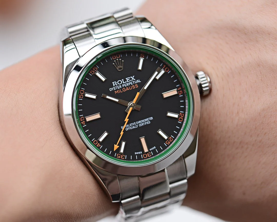 MILGAUSS STAINLESS STEEL BLACK BLUE ORANGE DIAL