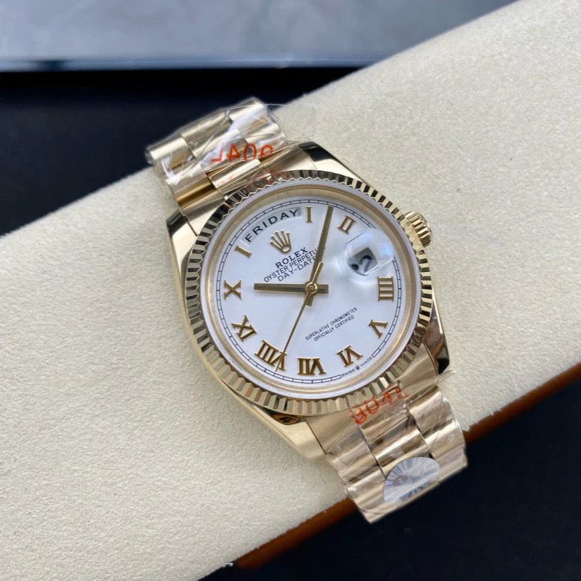 DAY-DATE 36MM GOLD CASE WHITE DIAL