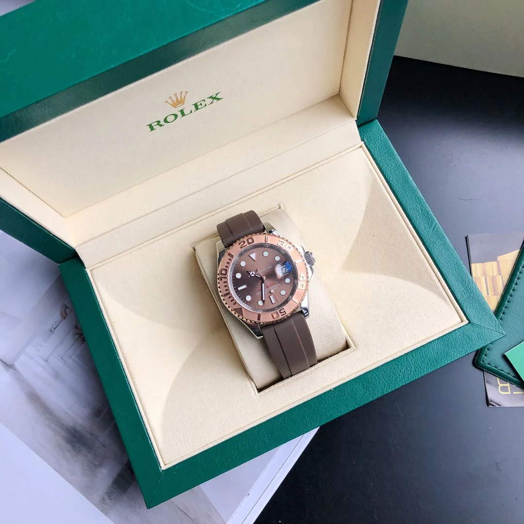 YACHT-MASTE EVEROSE GOLD BROWN DIAL RUBBER