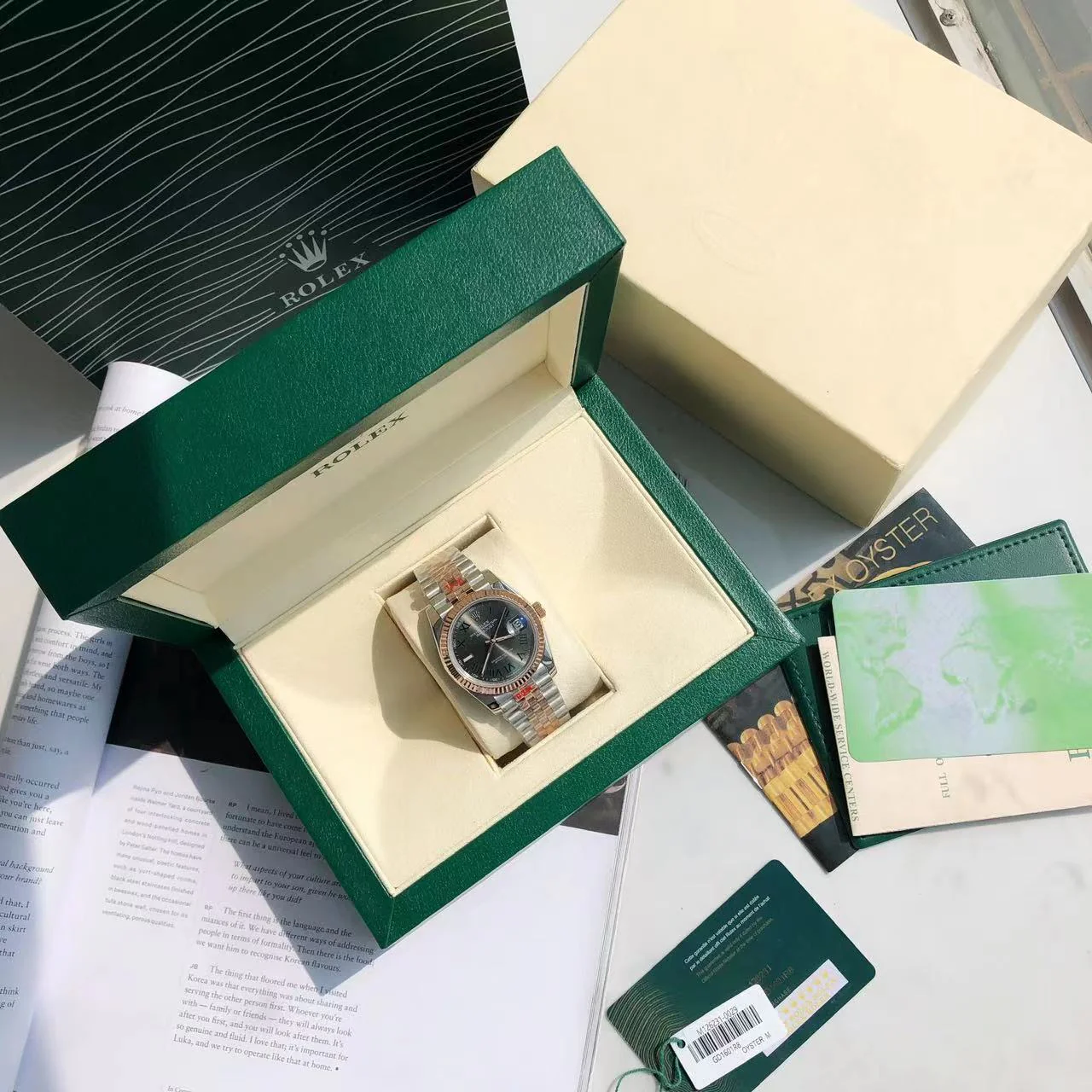 Rolex 25 Datejust 36mm Silver Pink Gold Black