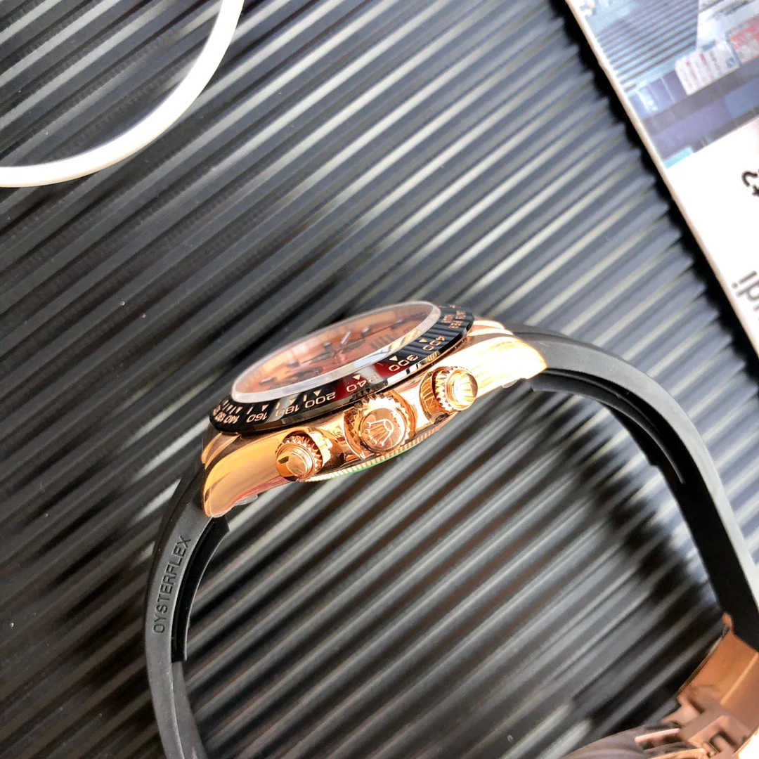 DAYTONA 40MM COPPER DIAL BLACK RUBBER STRAP