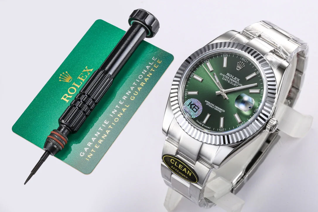 DATEJUST 41MM STEEL CASE GREEN DIAL