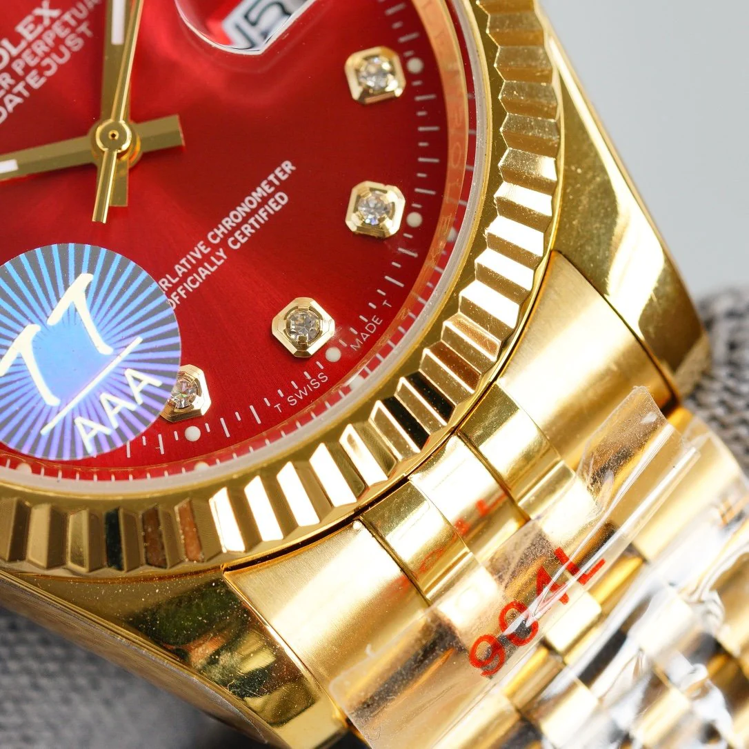 DATEJUST 41MM GOLD RED DIAL JUBILEE BRACELET