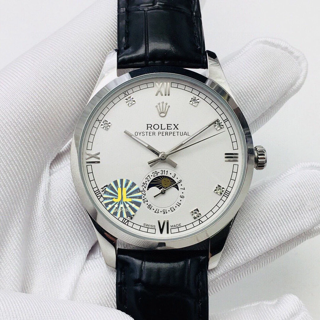 OYSTER PERPETUAL 41 MOONPHASE STEEL CASE WHITE DIAL