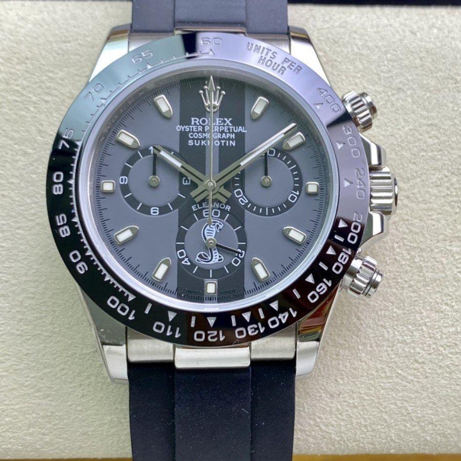 DAYTONA 40 BLACK CERAMIC BEZEL CUSTOM ELEANOR DIAL RUBBER STRAP