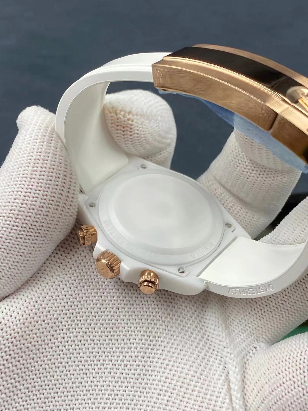 DAYTONA CUSTOM 40MM WHITE CERAMIC YELLOW WHITE DIAL