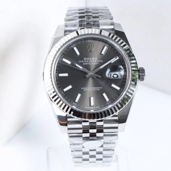 DATEJUST 41 GREY DIAL SILVER CASE
