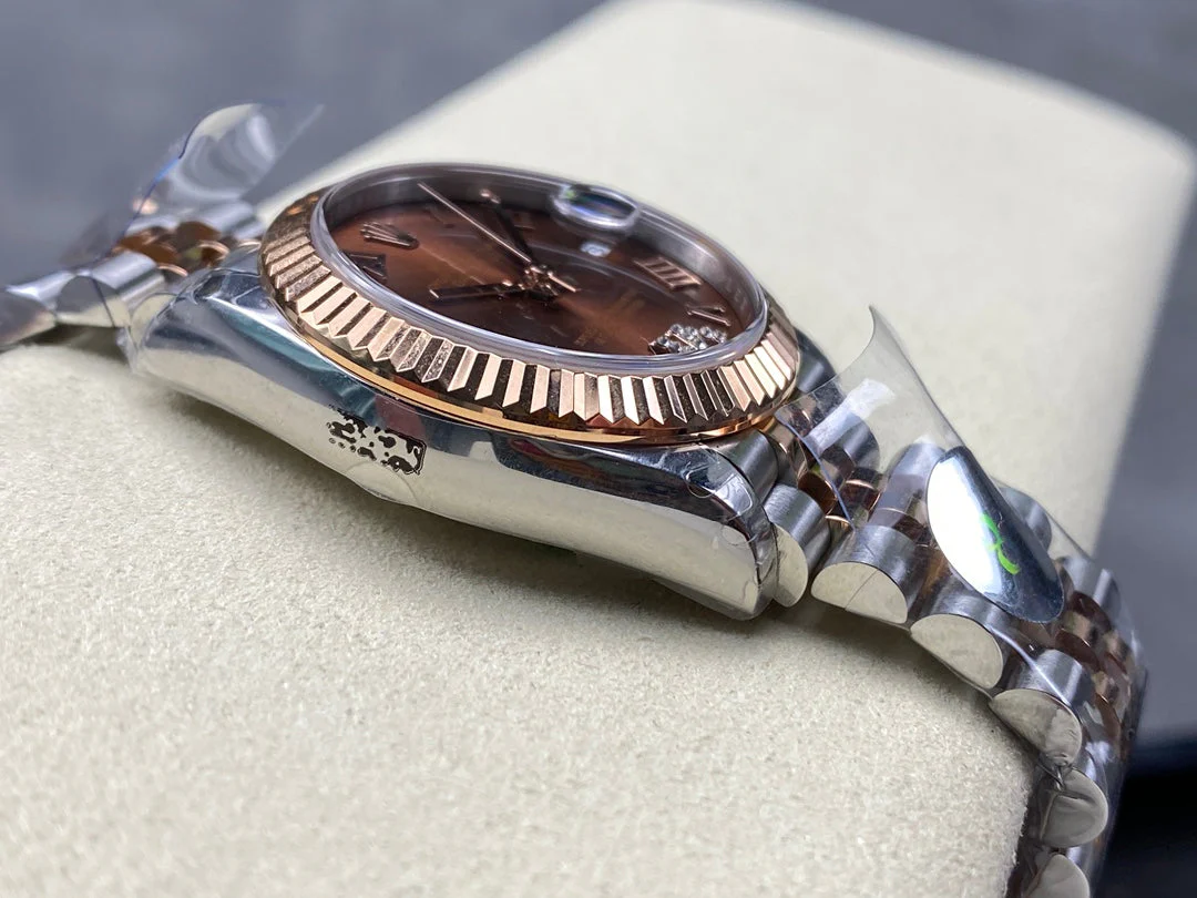 Datejust 31mm Pink Gold Steel Chocolate Dial