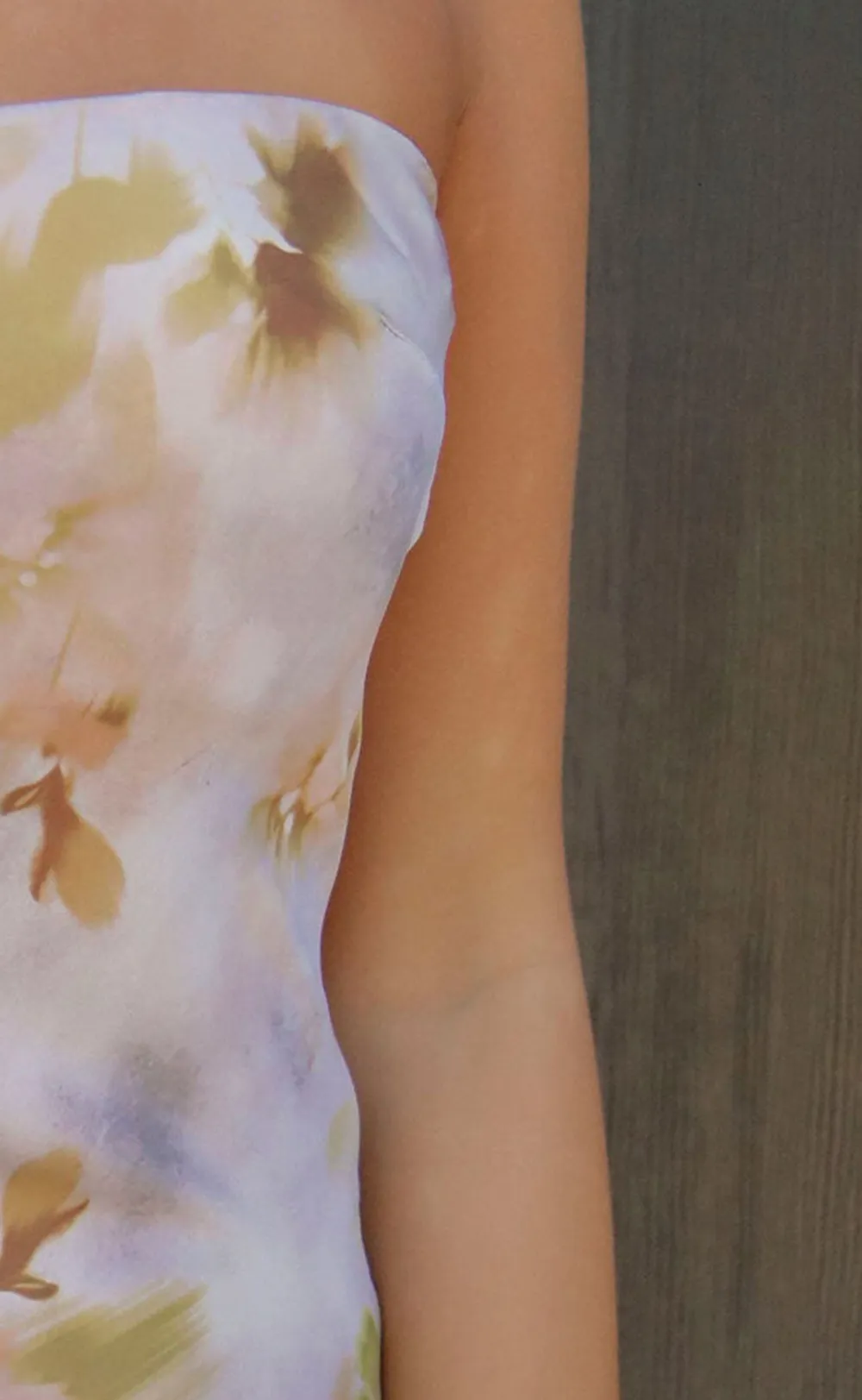 Strapless Floral Print Mermaid Dress