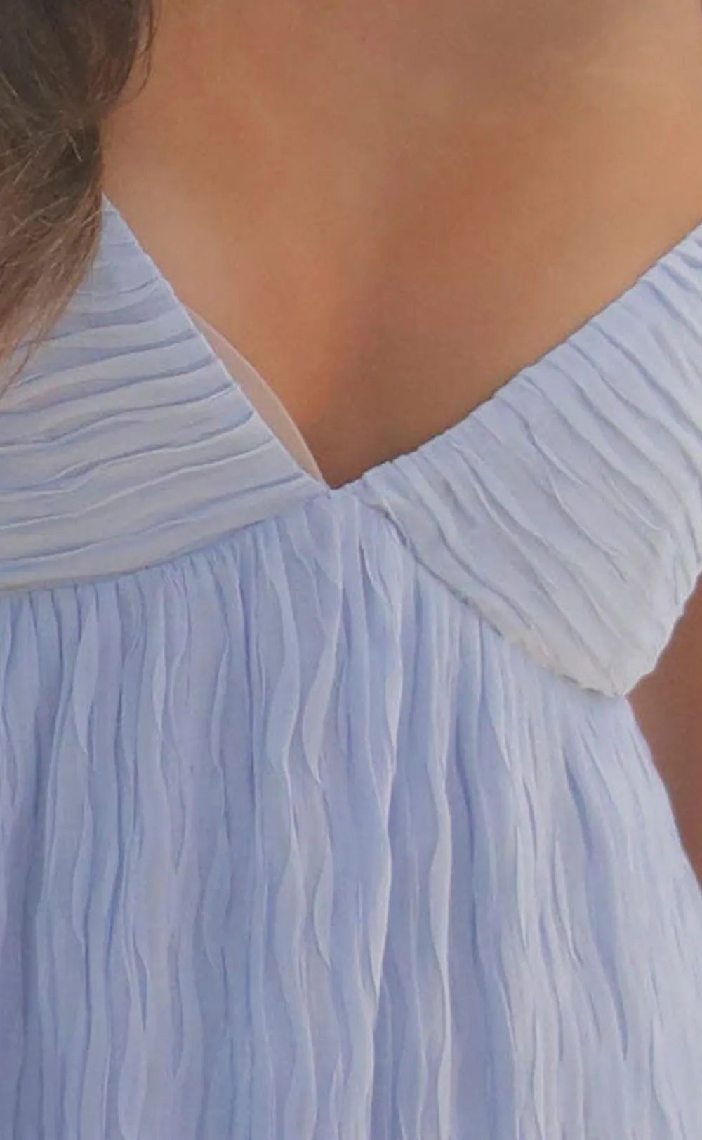 Light Blue Spaghetti Strap Babydoll Dress