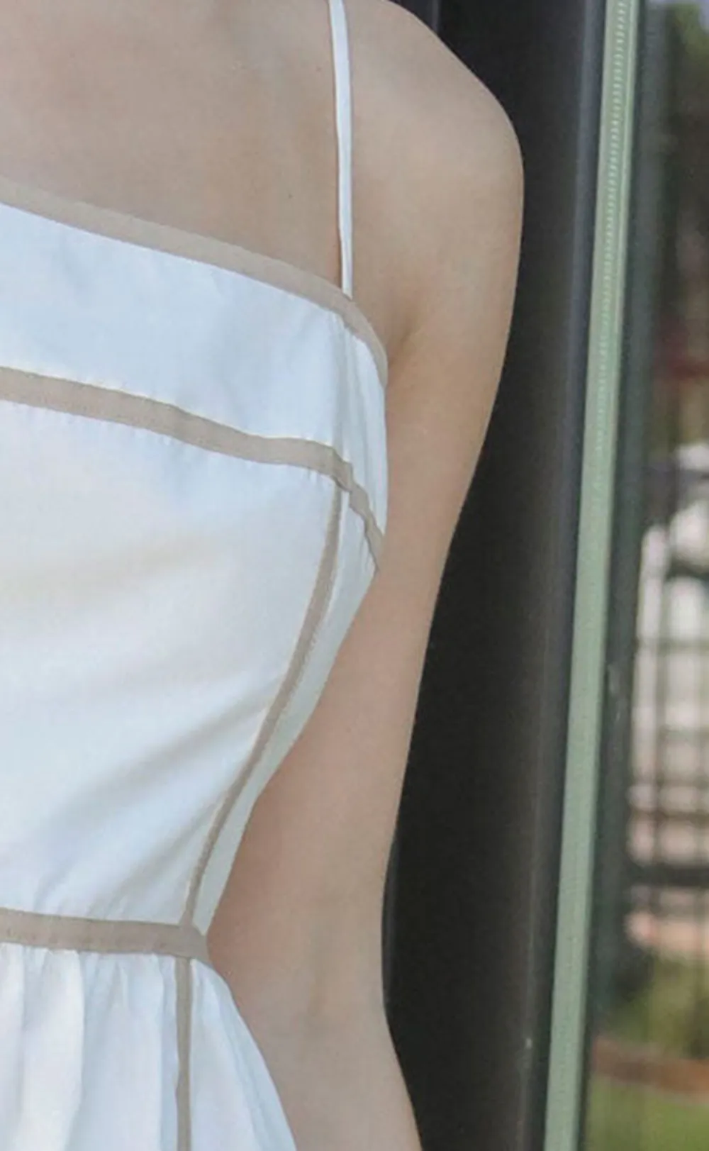 White Tiered Strappy Maxi Dress