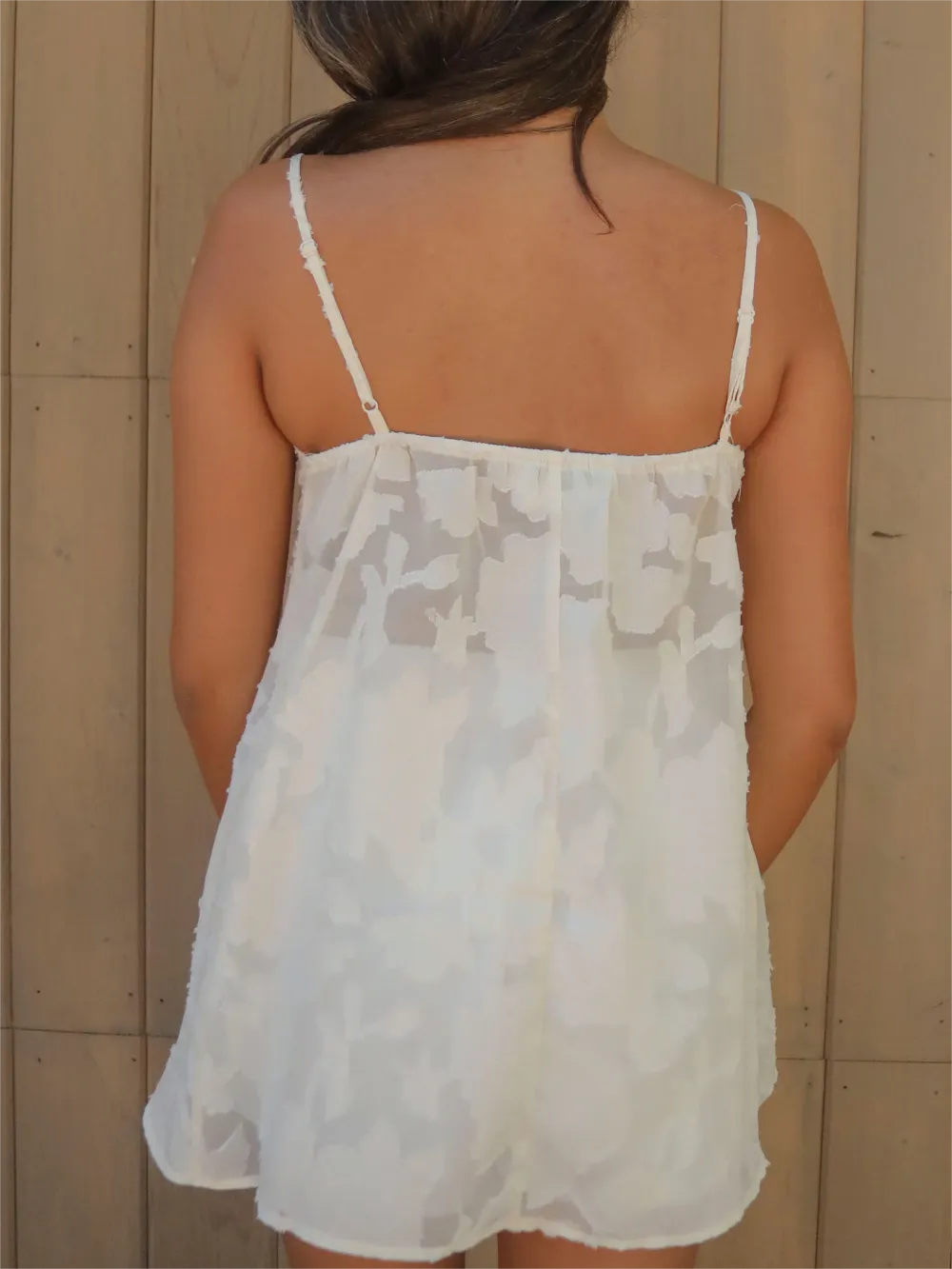 Sheer Ruffled Spaghetti Strap Top