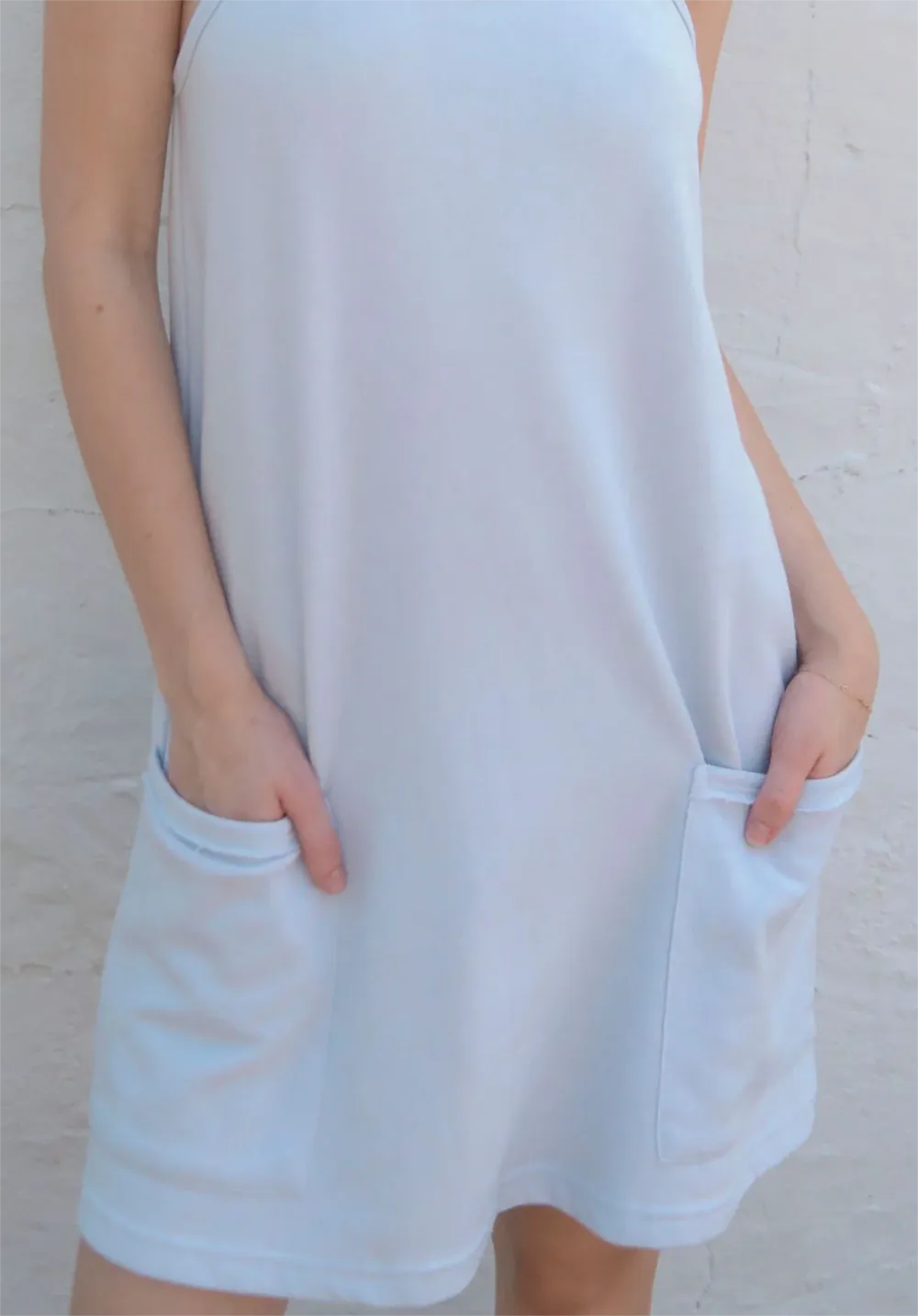 Blue Sleeveless Tank Mini Dress Sets