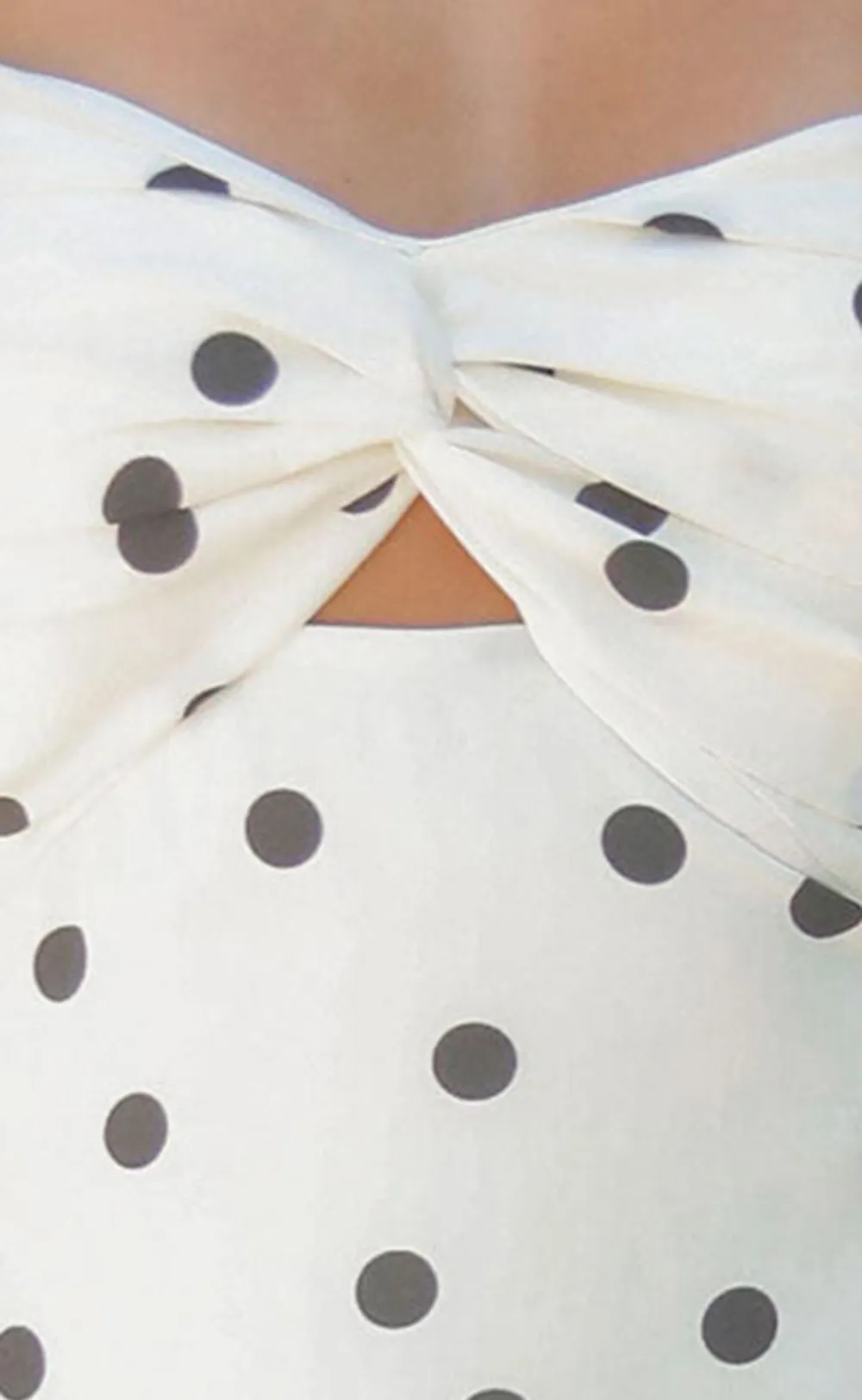 White Ruffled Polka Dot Midi Dress