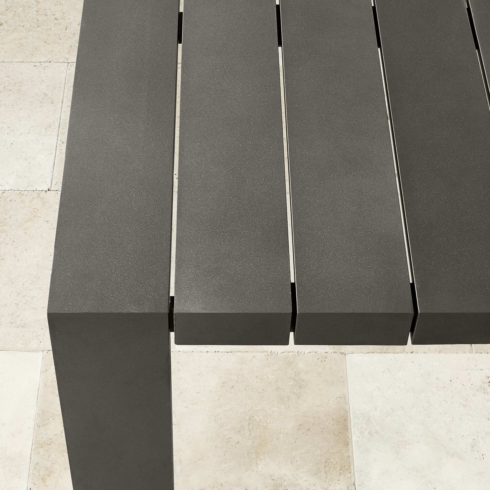 Larnaca Outdoor Slate Grey Metal Dining Table (94-108)