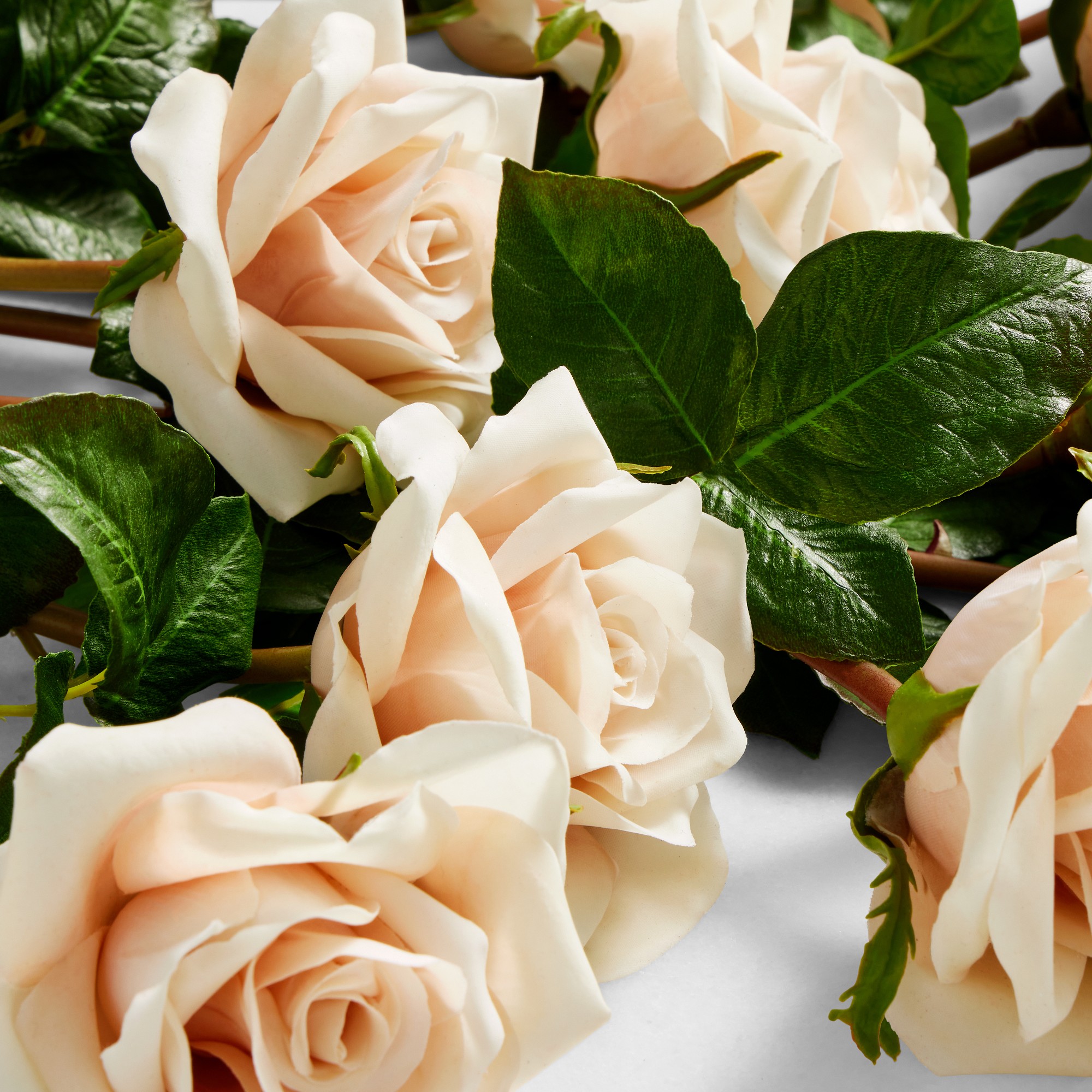 Jeff Leatham x Williams Sonoma Real Touch Faux Quicksand Rose Stems, Set of 12